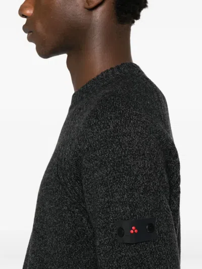 Peuterey Classic Black Sweater With Ribbed Cuffs In Black