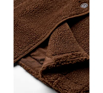 Ugg Fluff Fleece Long Coat Jacket In Deep Nutmeg, Women's At Urban Outfitters In Brown