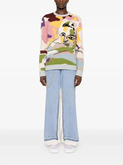 Kidsuper Mens Multi Jacquard Knitted Jumper In Pink