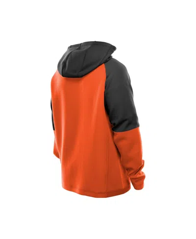 New Era Men's Orange Cincinnati Bengals Combine Authentic Color Block Raglan Pullover Hoodie In Orange
