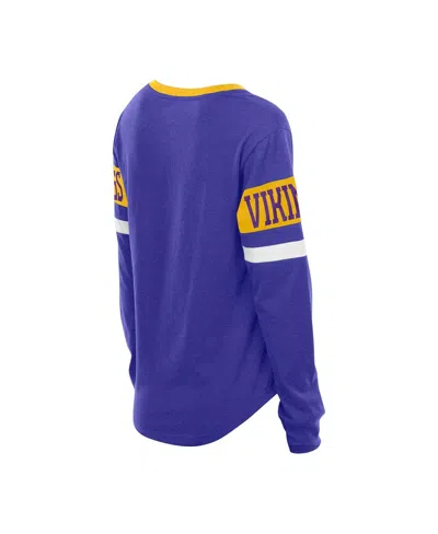 New Era Women's Purple Minnesota Vikings Throwback Lace-up Long-sleeve T-shirt In Purple