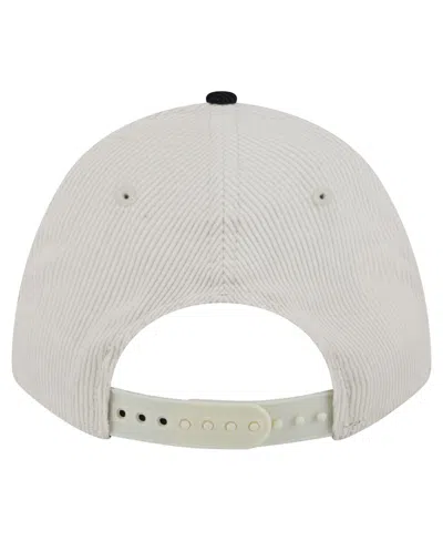 New Era Men's Cream/black Cincinnati Bengals Head Two-tone Sided Corduroy 9forty A-frame Adjustable Hat In Neutral