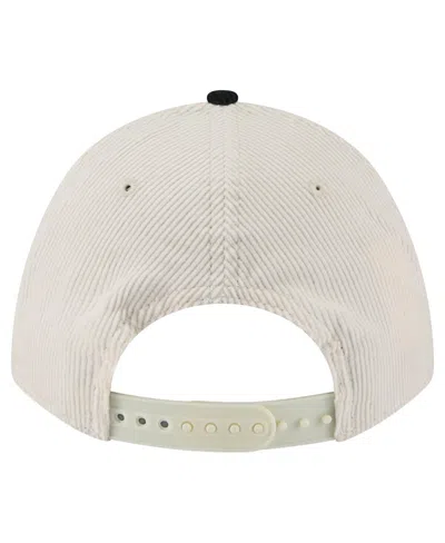 New Era Men's Cream/black Las Vegas Raiders Two-tone Sided Corduroy 9forty A-frame Adjustable Hat In White