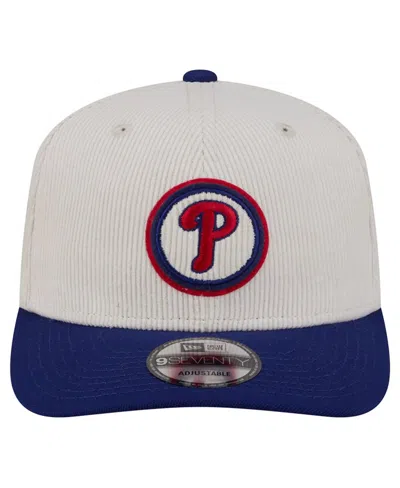 New Era Men's Cream/dark Blue Philadelphia Phillies Loyal 9seventy Adjustable Hat In Gray