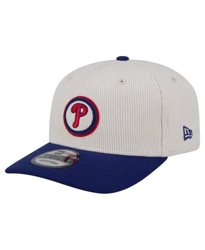 New Era Men's Cream/dark Blue Philadelphia Phillies Loyal 9seventy Adjustable Hat In Gray