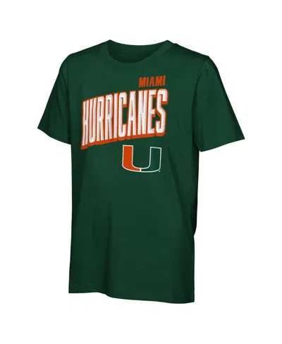 Outerstuff Big Boys And Girls Miami Hurricanes In The Mix T-shirt Combo Set In Green