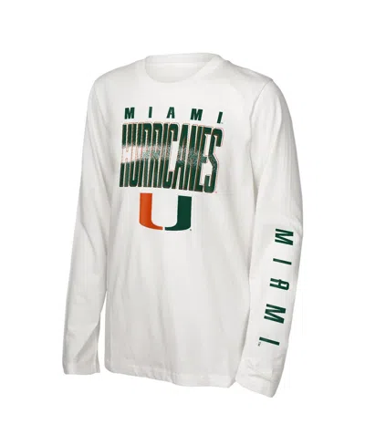 Outerstuff Big Boys And Girls Miami Hurricanes In The Mix T-shirt Combo Set In Green