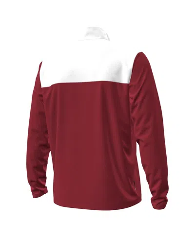 Under Armour Men's Garnet/white South Carolina Gamecocks Green Blocked Quarter-zip Pullover Hoodie In Red