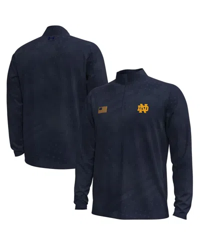 Under Armour Men's Navy Notre Dame Fighting Irish Freedom Collection Armorfuse Half-zip Top In Blue