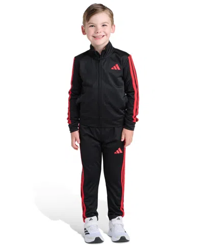 Adidas Originals Toddler And Little Boys 2t-7 Two Piece Long Sleeve, Three Stripes Jacket And Jogger Pant Set In Animal Print