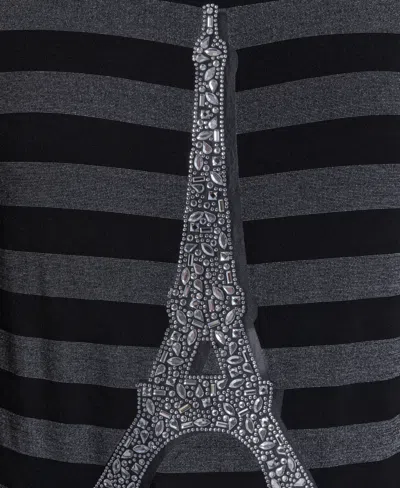 Karl Lagerfeld Women's Crewneck Striped T-shirt In Black