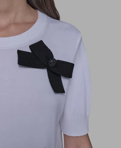Karl Lagerfeld Women's Bow-embellished Knitted Top In Multi