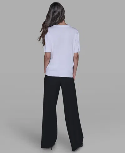 Karl Lagerfeld Women's Bow-embellished Knitted Top In Multi