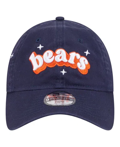 New Era Big Girls Navy Chicago Bears Cheer 9twenty Adjustable Hat In Blue