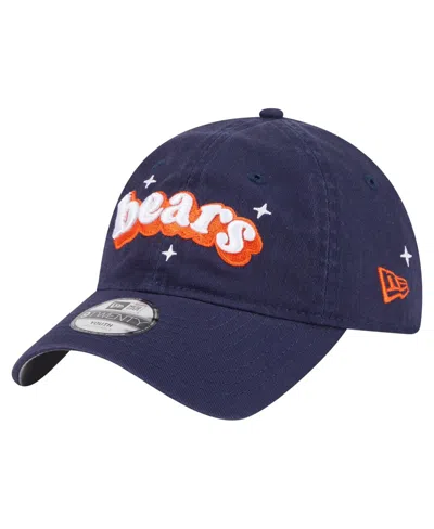New Era Big Girls Navy Chicago Bears Cheer 9twenty Adjustable Hat In Blue