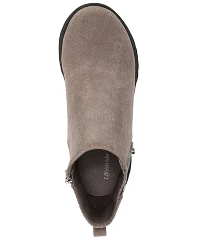 Lifestride Women's Gage Washable Zipper Short Ankle Boots In Brown