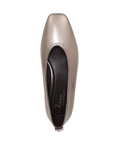 Naturalizer Carla Square Toe Ballet Flats In Silver