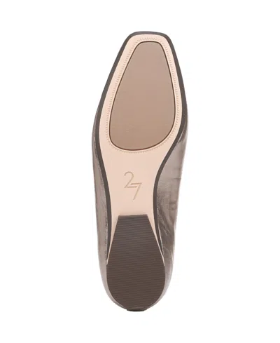 Naturalizer Carla Square Toe Ballet Flats In Silver