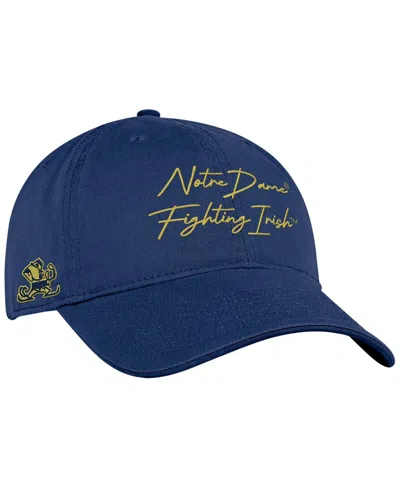 Under Armour Men's Navy Notre Dame Fighting Irish College Essentials Washed Cotton Blend Adjustable Hat In Blue