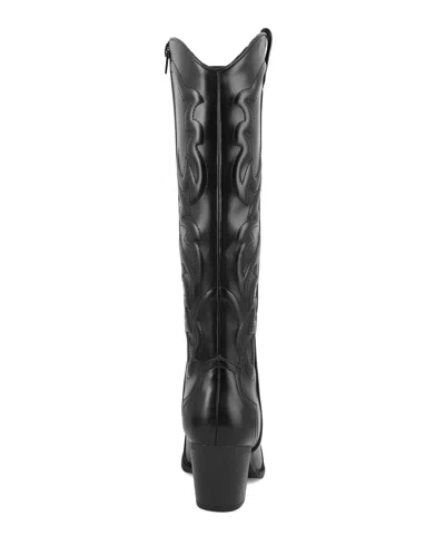 Mia Women's Spenser Pointed Toe Western Style Tall Boots In Black