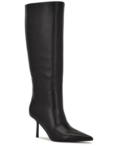 Nine West Nomas Pointed Toe Knee High Boot In Black