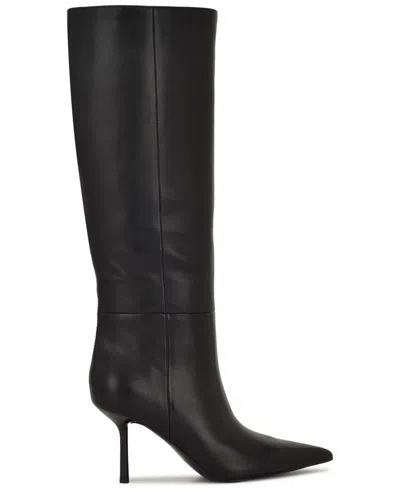 Nine West Nomas Pointed Toe Knee High Boot In Black