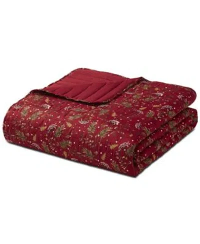 Seventh Studio Ivvy Botanical Print Pinsonic Microfiber Quilt Sets In Red