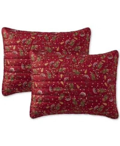 Seventh Studio Ivvy Botanical Print Pinsonic Microfiber Quilt Sets In Red