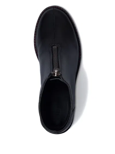 Bernardo Tess Leather Front-zip Ankle Boots In Black