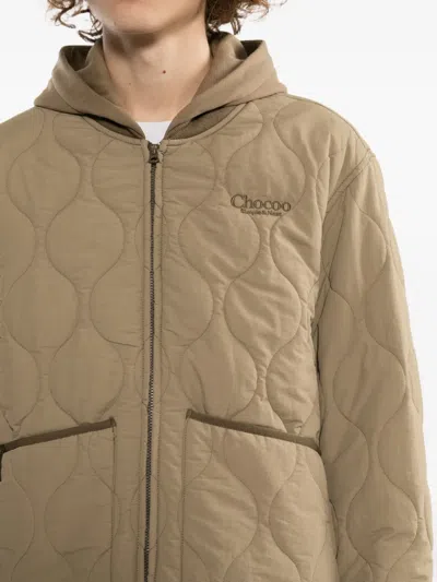 Chocoolate Logo-embroidered Padded Jacket In Neutral