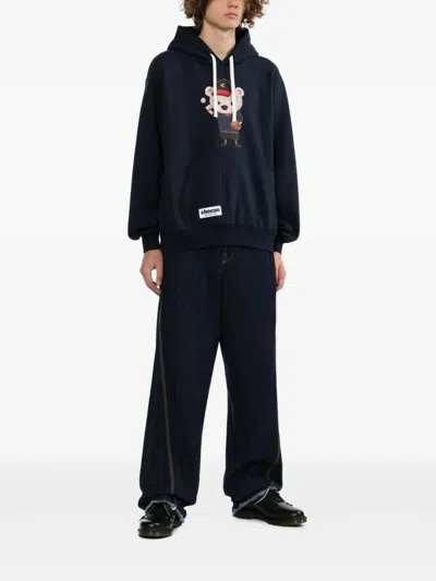 Chocoolate Bear-print Hoodie In Blue