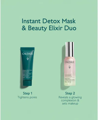 Caudalíe Instant Detox Mask & Beauty Glow Elixir Set In Transparent