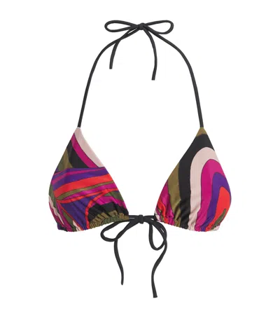 Pucci Iride Triangle Bikini Top In Multi