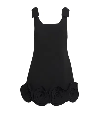 Self-portrait Womens Black 3d Flower Crepe Mini Dress