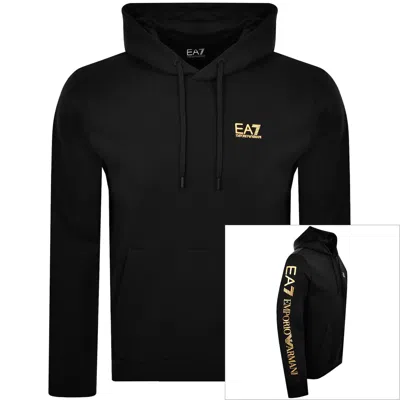 Ea7 Emporio Armani Logo Hoodie Black In Black