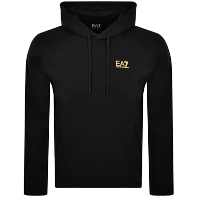 Ea7 Emporio Armani Logo Hoodie Black In Black
