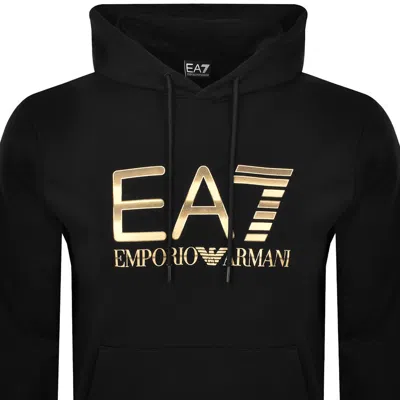 Ea7 Emporio Armani Logo Hoodie Black In Black