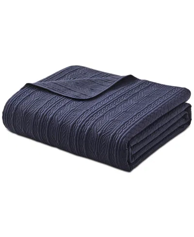 Seventh Studio Cable-knit Pinsonic Microfiber 2-pc. Quilt Set, Twin In Blue