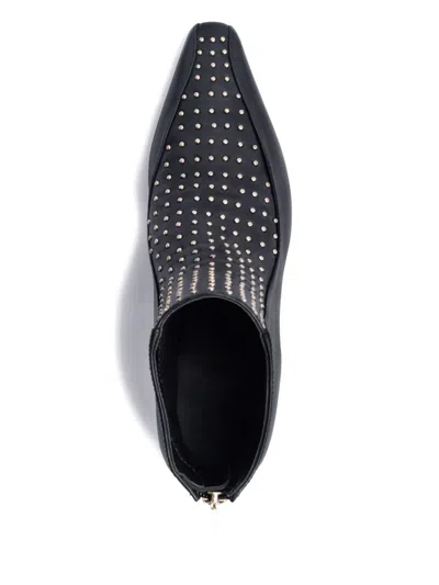 Bernardo 50mm Esme Pointed-toe Studded Ankle Boots In Black