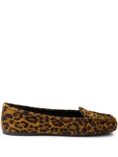 Prada Printed Leather Loafers In Multi