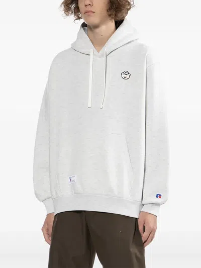 Chocoolate X Russell Athletic Bear-embroidered Hoodie In White