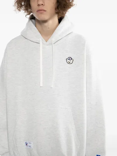 Chocoolate X Russell Athletic Bear-embroidered Hoodie In White