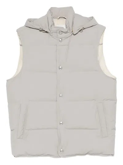 Eleventy Hooded Press-stud Fastening Gilet In Gray