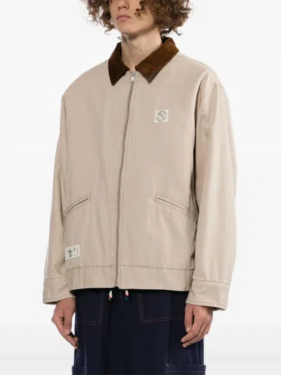 Izzue Logo-patch Jacket In Neutral
