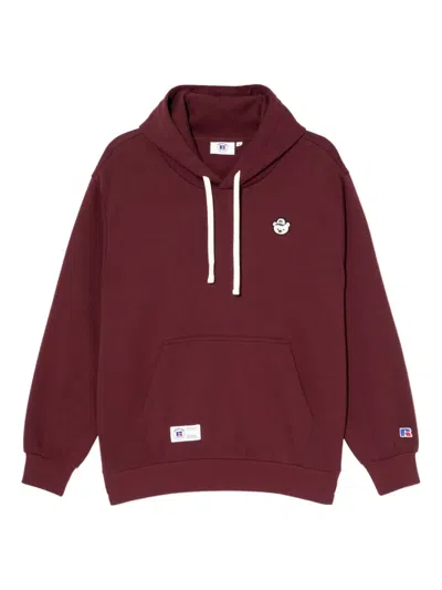 Chocoolate X Russell Athletic Bear-embroidered Hoodie In Animal Print