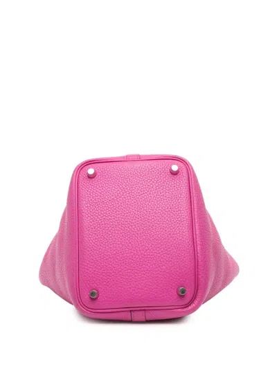 Pre-owned Hermes 2018 Clemence Picotin Lock 18 Handbag In Pink