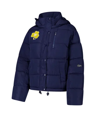 Hype And Vice Navy Michigan Wolverines Puffer Jacket In Blue
