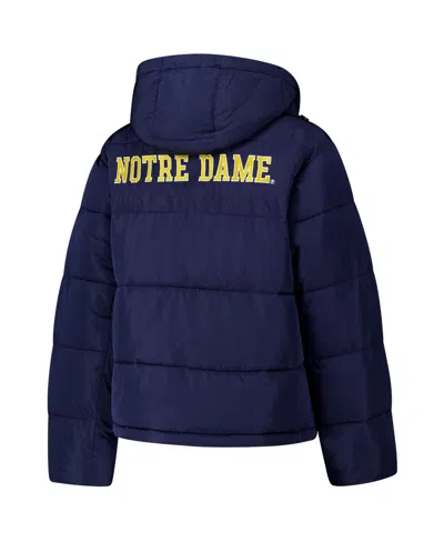 Hype And Vice Navy Michigan Wolverines Puffer Jacket In Blue