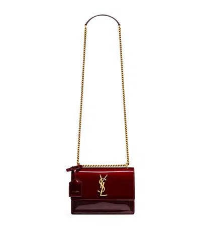 Saint Laurent Sunset Small In Patent Leather In Red