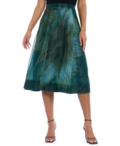 Muse Women's Pleated Organza Midi Skirt In Multi
